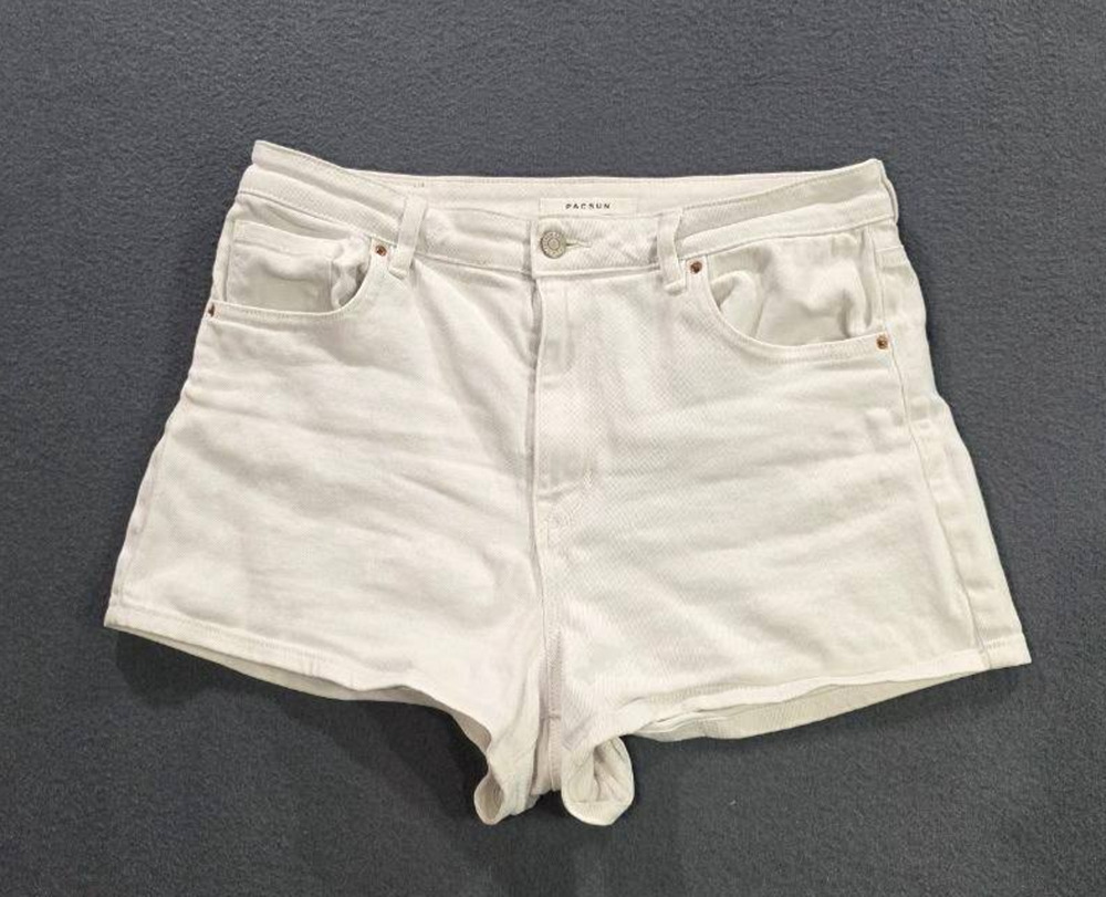 PacSun High-Rise Denim Shorts Y2K white preppy Size 29 A008950